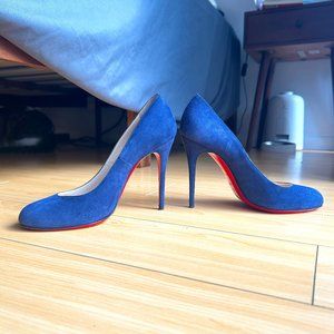 Christian Louboutin Navy Blue Suede Pumps Womens 36.5 / 6.5